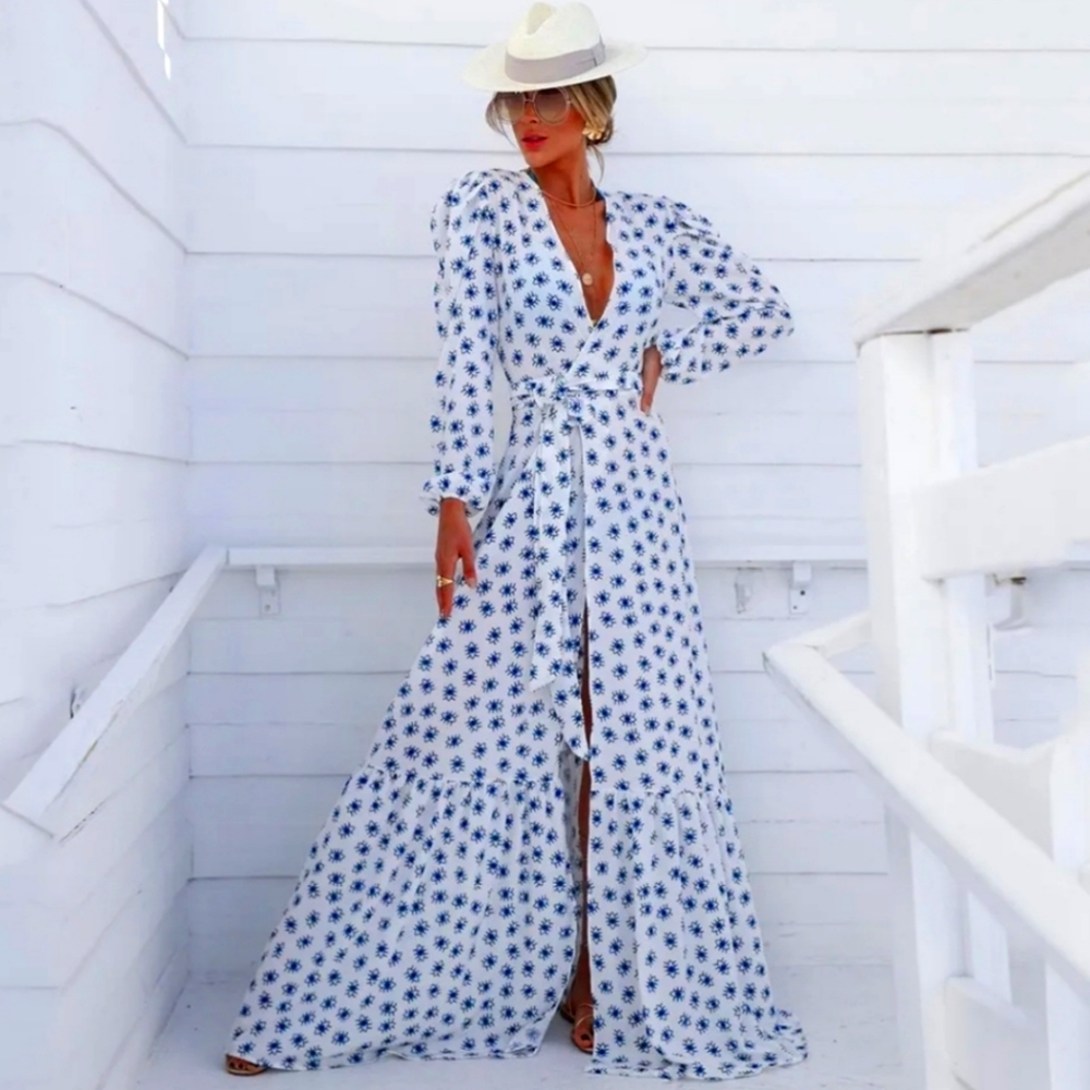 Sheer bikini cover up with evil eye print $10